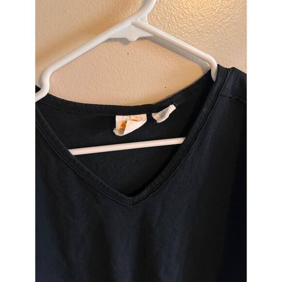 C&C California Black Pima Cotton Cropped Tee V Neck Boxy XS - Picture 2 of 4